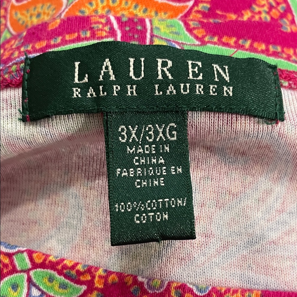Like New Lauren Ralph Lauren Pink Paisley Top - Picture 5 of 5